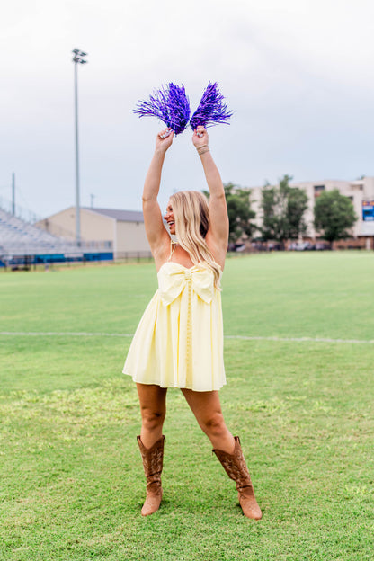 TIE STRAP BOW BABYDOLL DRESS