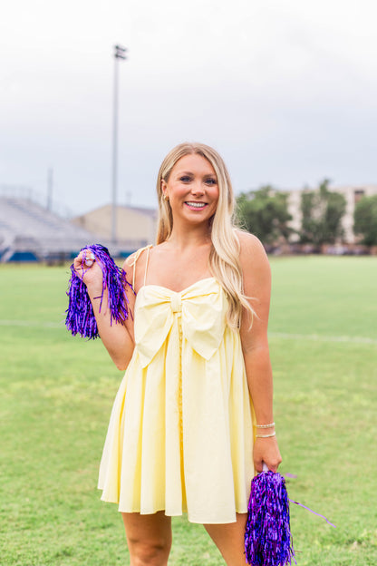 TIE STRAP BOW BABYDOLL DRESS