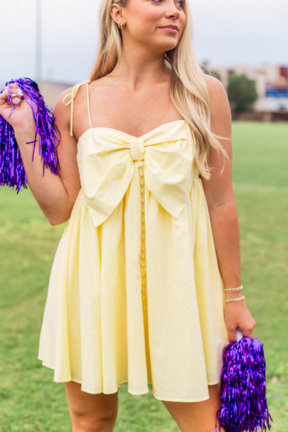 TIE STRAP BOW BABYDOLL DRESS