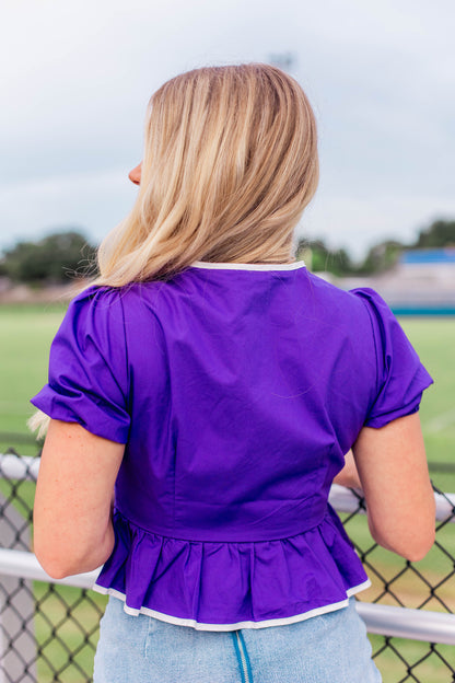 PUFF SLEEVE BOW DETAIL TOP