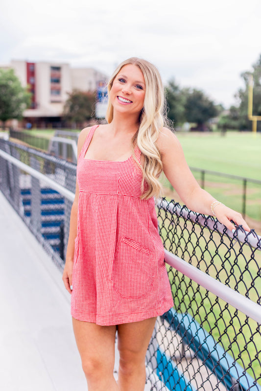 GINGHAM PAPERBAG ROMPER