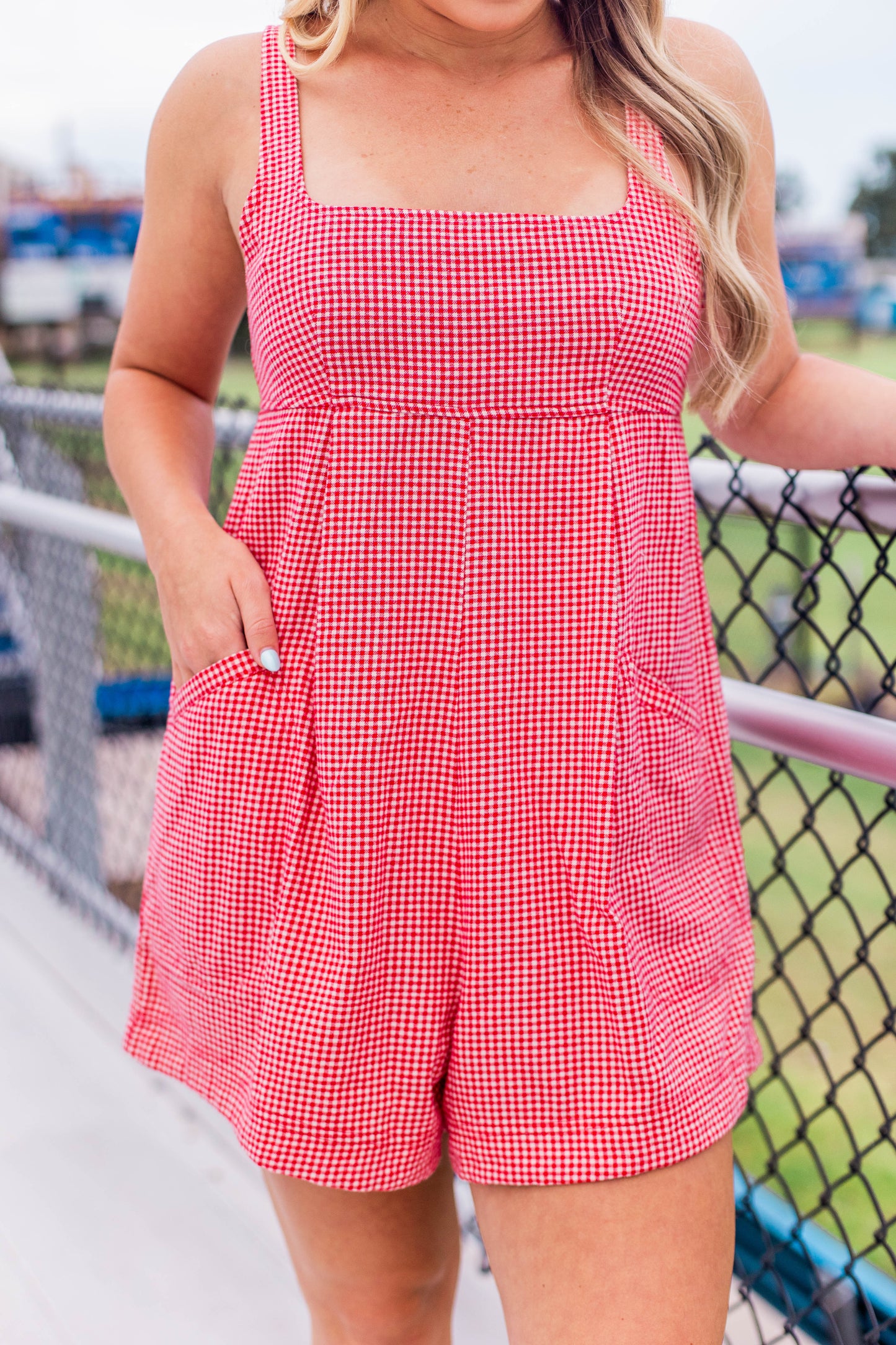 GINGHAM PAPERBAG ROMPER