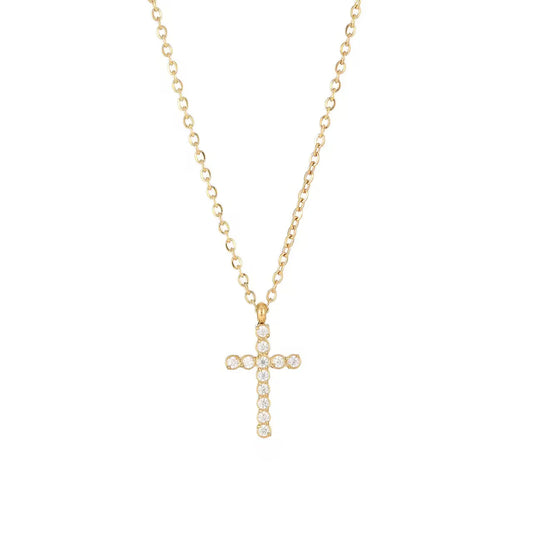 PAVE CROSS NECKLACE