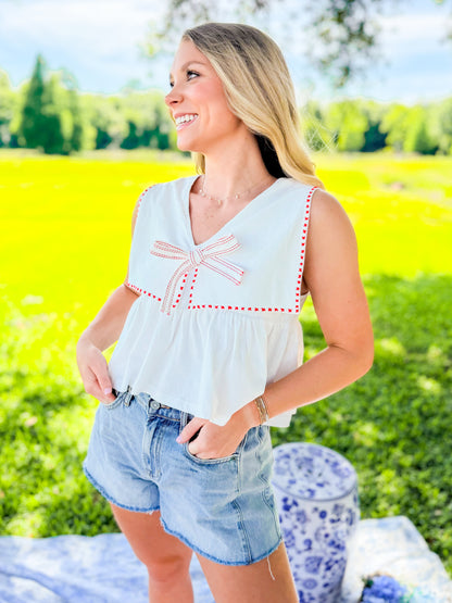 SAILOR COLLAR SLEEVELESS TOP