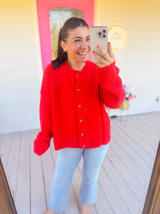 SOFT TOUCH BUTTON UP SWEATER CARDIGAN