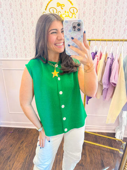 ROLLED HEM BUTTON UP VEST