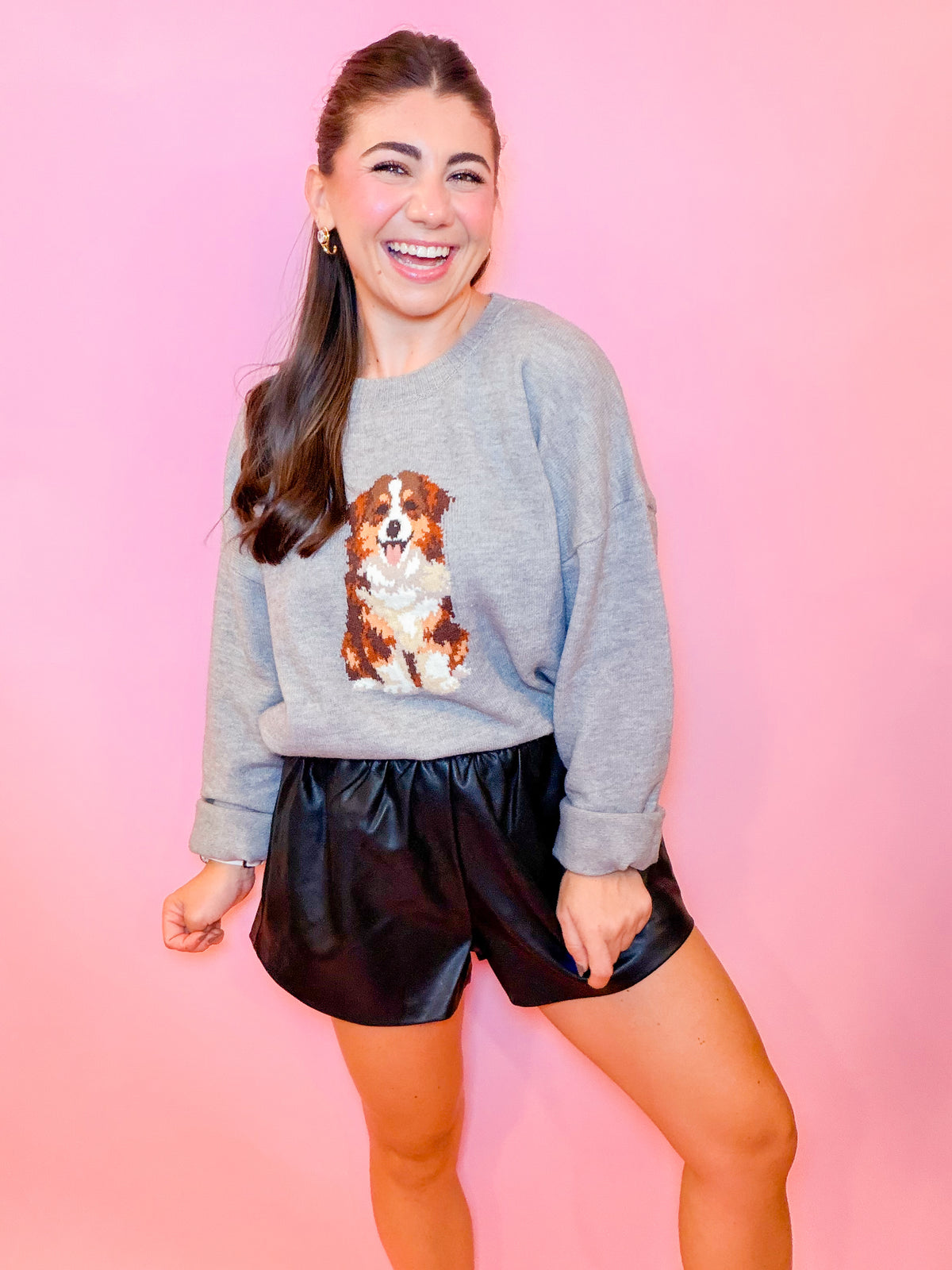FAUX LEATHER SHORTS - BLACK