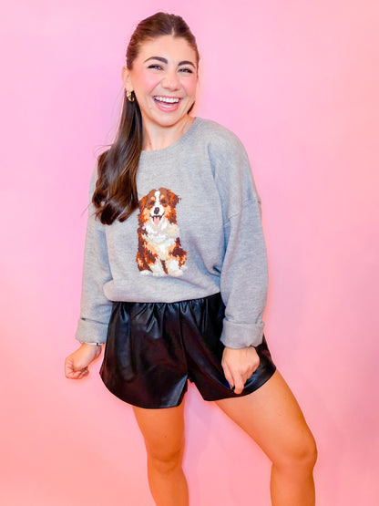 FAUX LEATHER SHORTS - BLACK