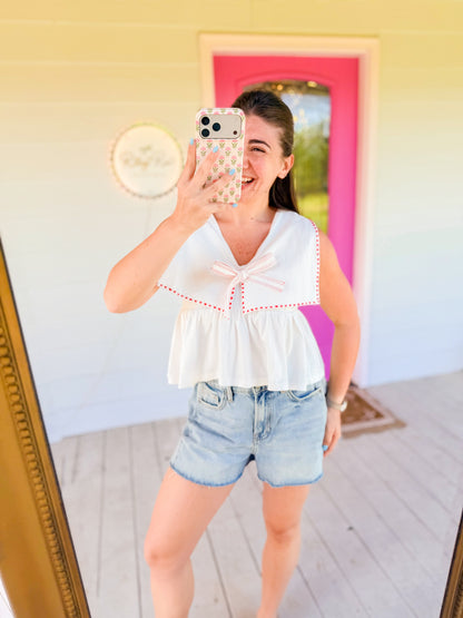 SAILOR COLLAR SLEEVELESS TOP