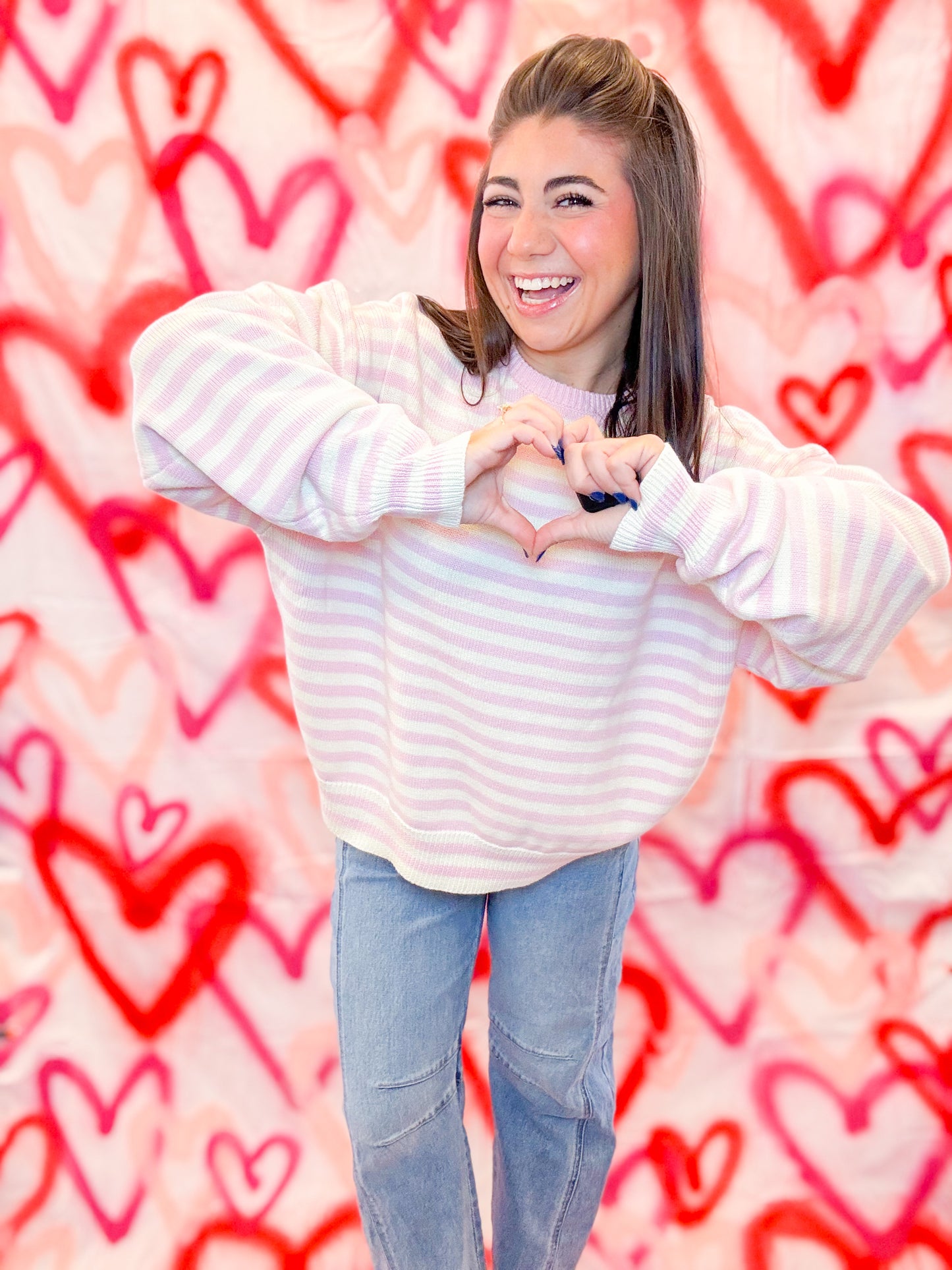 STRIPED DROP SHOULDER SWEATER