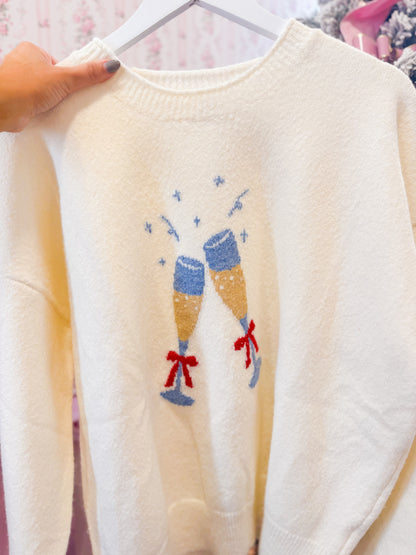 CHAMPAGNE GRAPHIC SWEATER