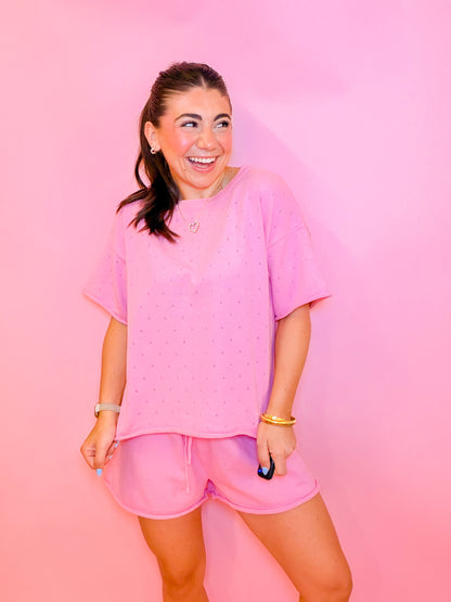 POINTELLE KNIT SET - PINK