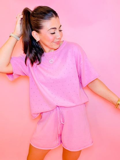 POINTELLE KNIT SET - PINK