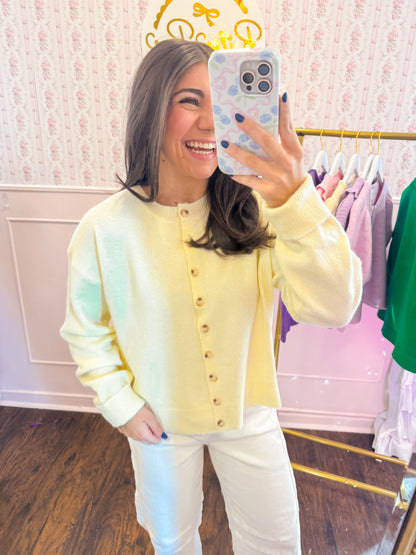 DAISY STRIPED BUTTON UP CARDIGAN