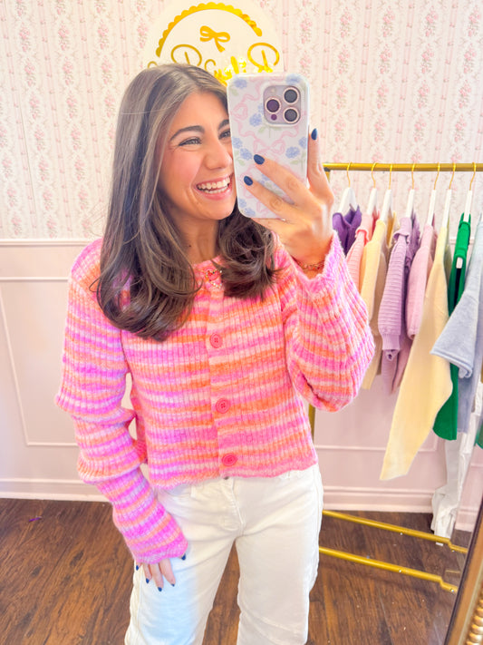 SCALLOP HEM CROP CARDIGAN