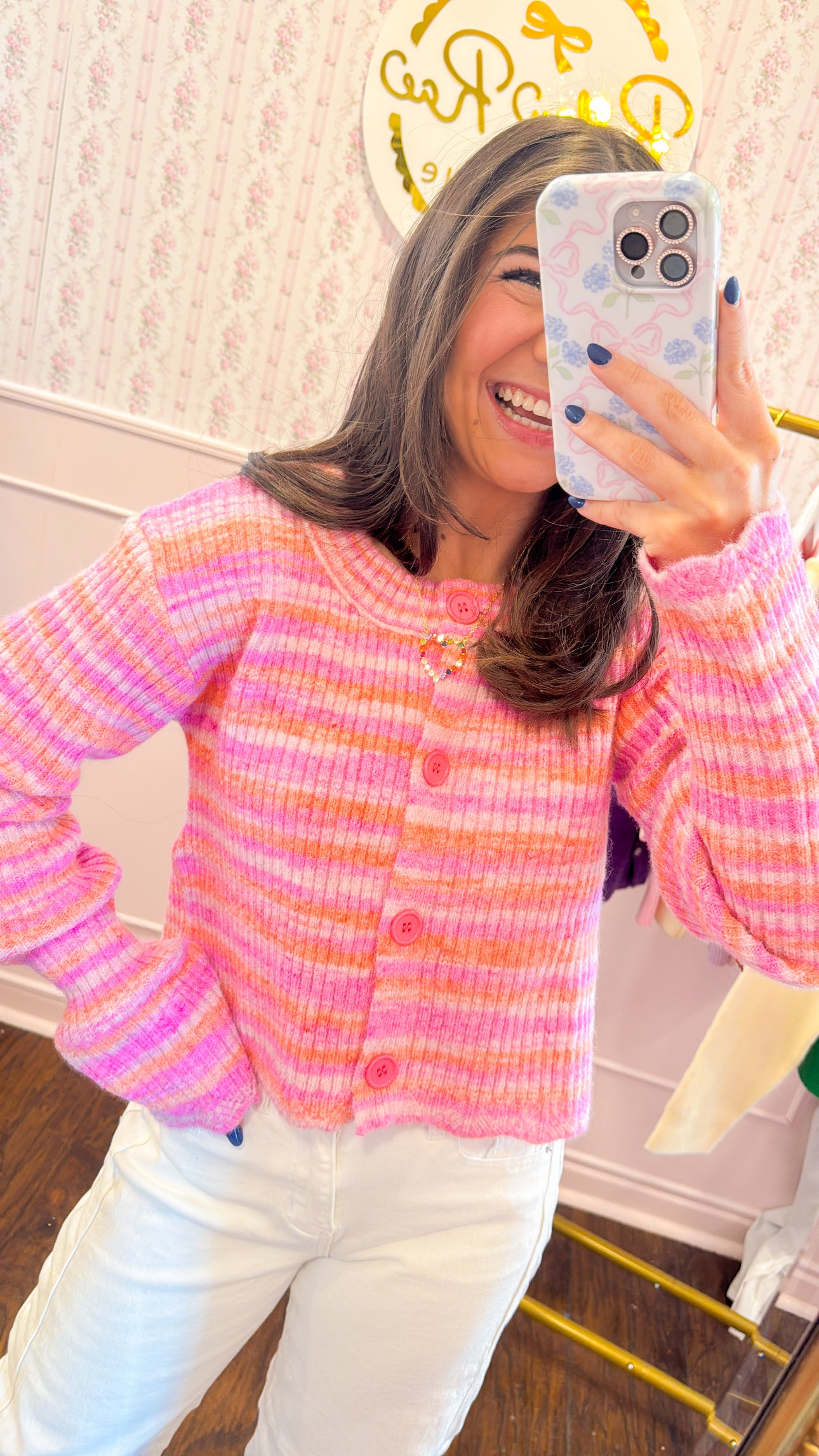 SCALLOP HEM CROP CARDIGAN