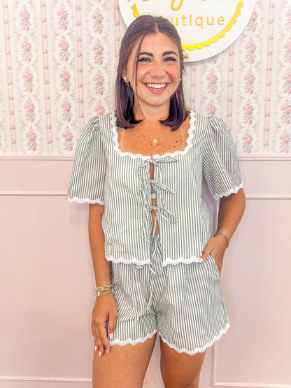 STRIPED TOP & SHORT SET