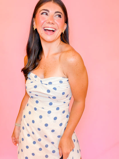 POLKA DOT LINEN ROMPER