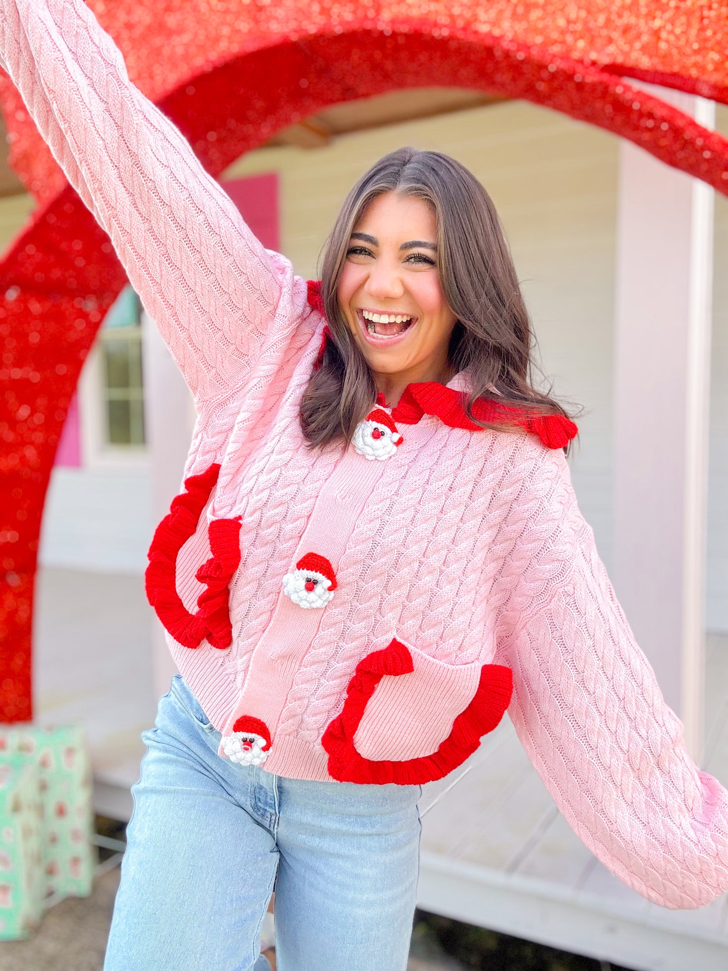 SANTA BUTTON KNIT CARDIGAN