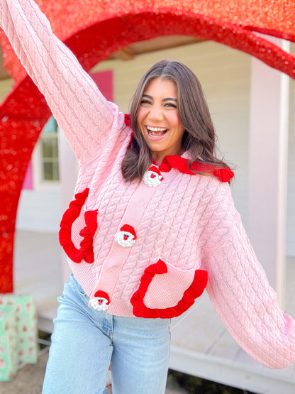 SANTA BUTTON KNIT CARDIGAN