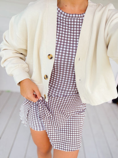 FRENCH TERRY CROPPED CARDIGAN