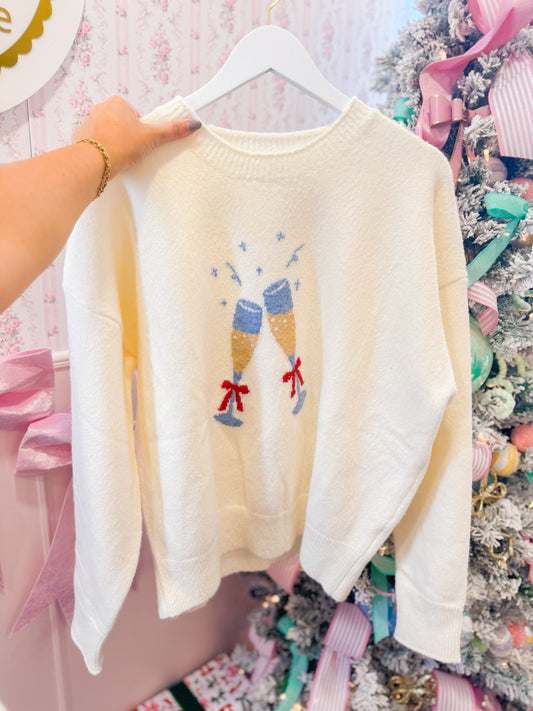 CHAMPAGNE GRAPHIC SWEATER