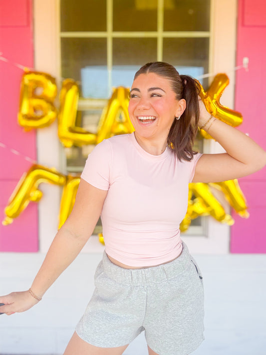 DOORBUSTER PERFORMANCE FITTED TEE - PINK