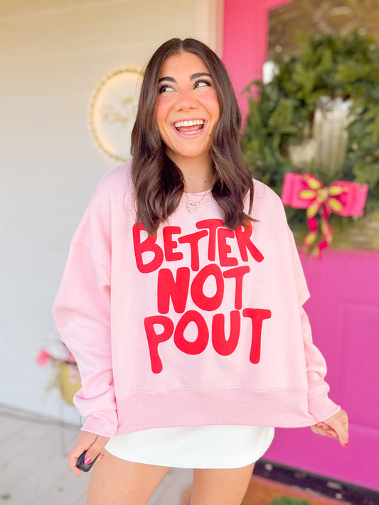 BETTER NOT POUT PUFF CROP SWEATSHIRT