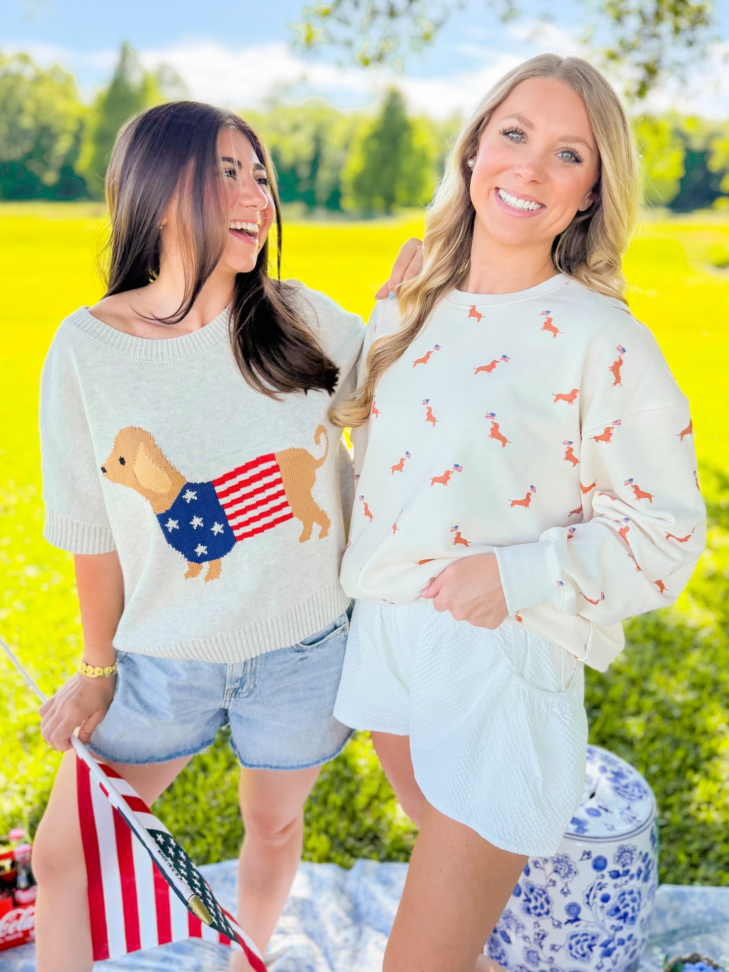 PATRIOTIC PUPPY CREWNECK SHORT SLV