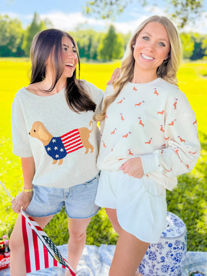 PATRIOTIC PUPPY CREWNECK SHORT SLV