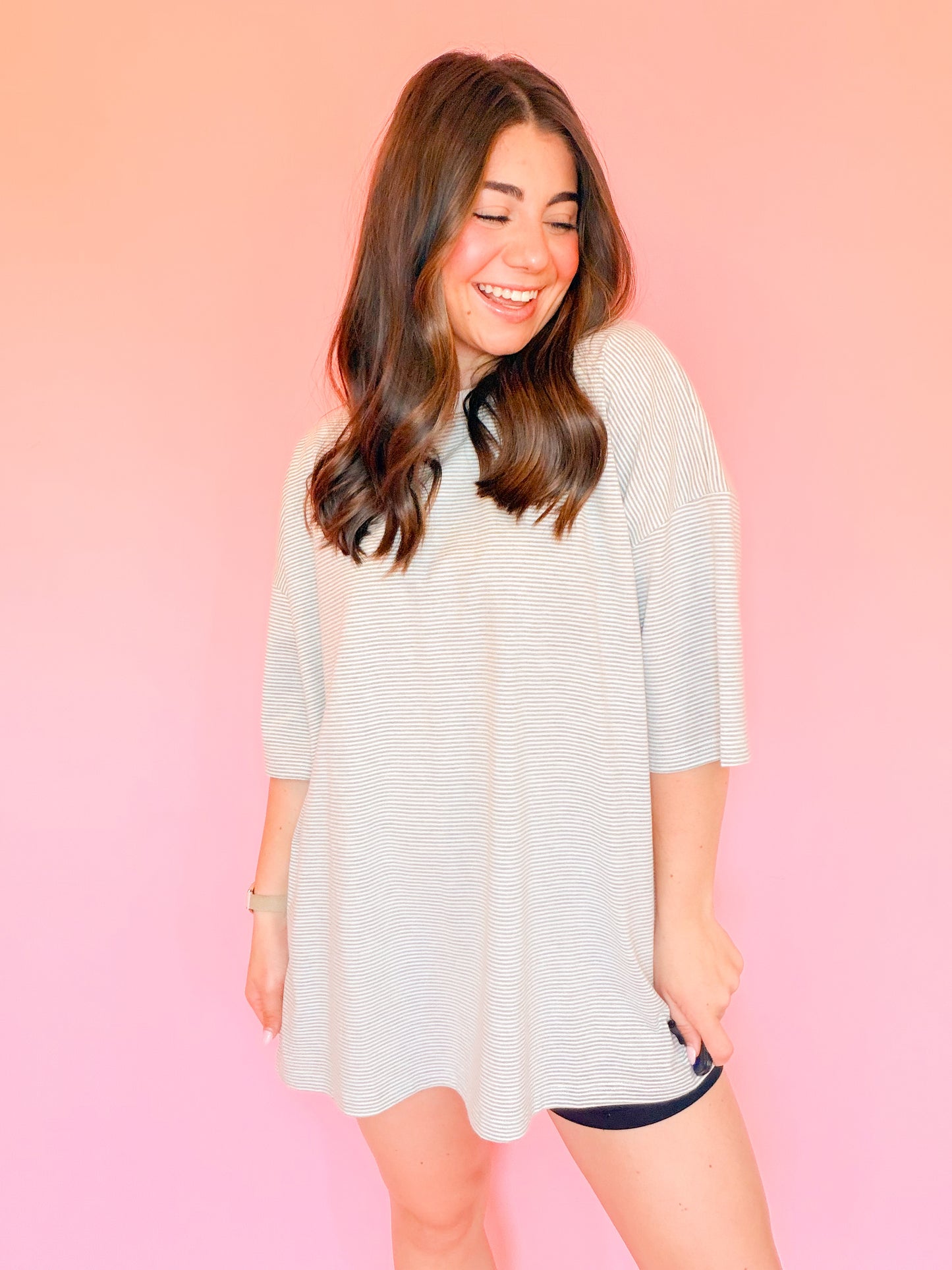 OVERSIZED STRIPED KNIT TEE