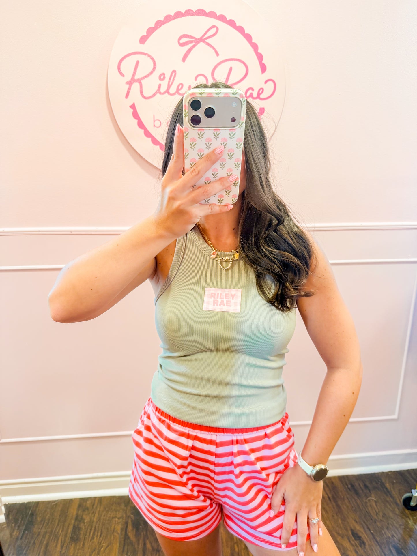 RILEY RAE PATCH TANK - TAUPE