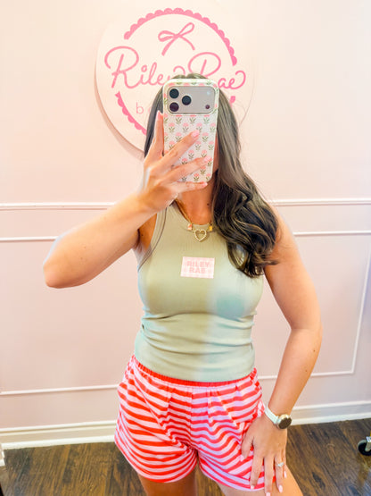 RILEY RAE PATCH TANK - TAUPE