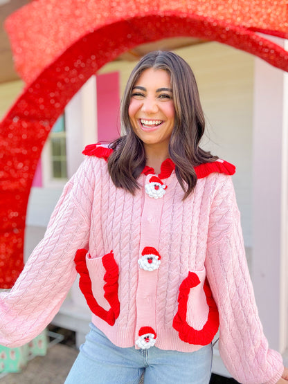 SANTA BUTTON KNIT CARDIGAN