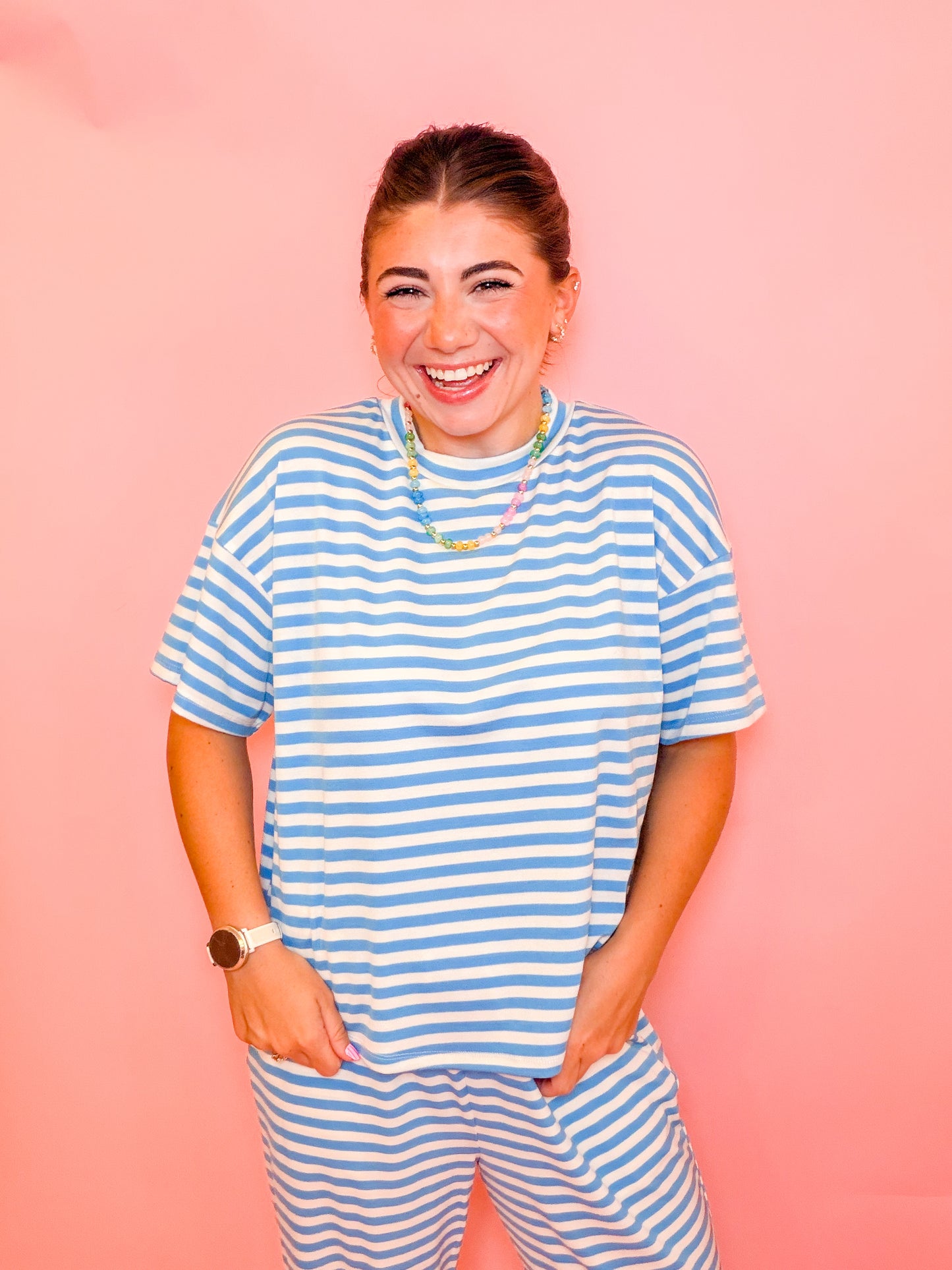 STRIPE TEE - BLUE