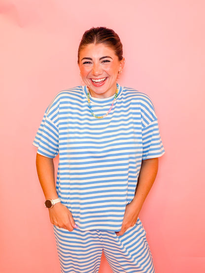 STRIPE TEE - BLUE