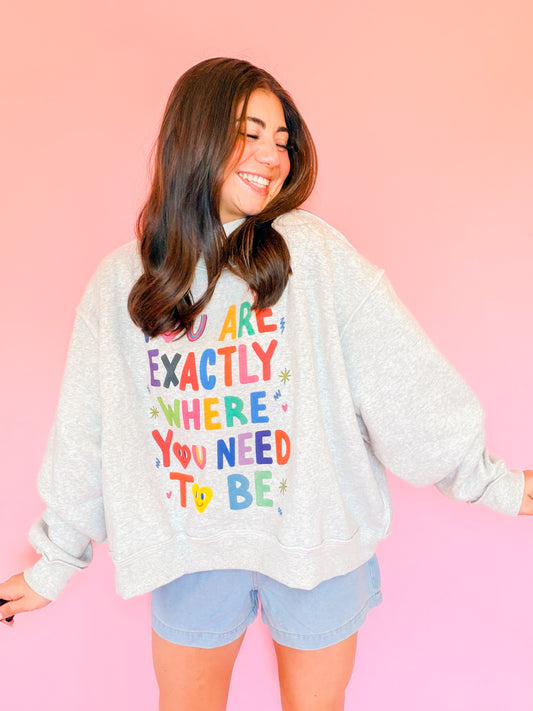 REVERSIBLE MOCK NECK CROP SWEATSHIRT - LIFE IS GOOD