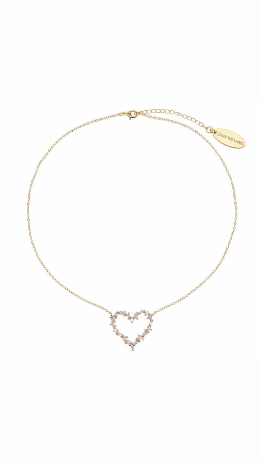MULTI CUT PAVE HEART NECKLACE