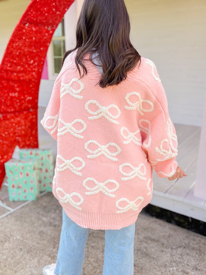 OVERSIZED BOW CARDIGAN