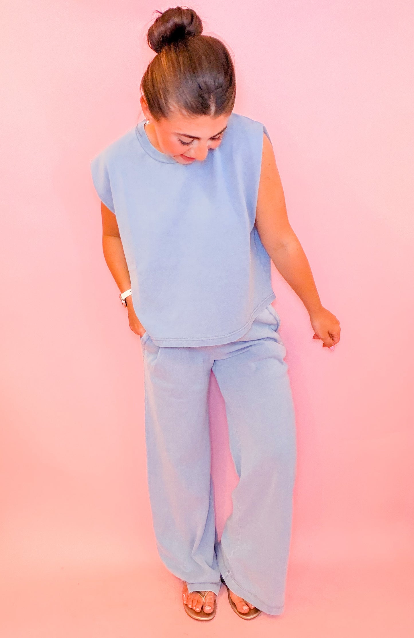 KNIT DENIM PANTS