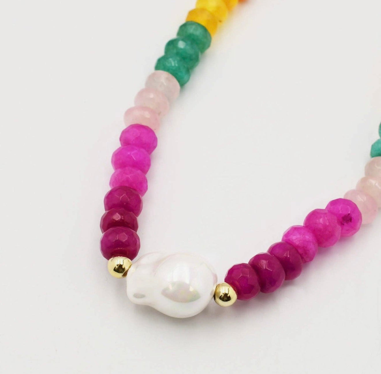COLORFUL GEMSTONE WITH PEARL