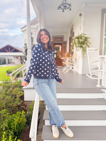 POLKA DOT SWEATER CARDIGAN