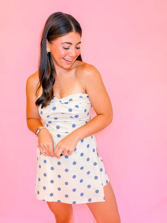 POLKA DOT LINEN ROMPER