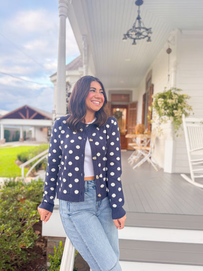 POLKA DOT SWEATER CARDIGAN