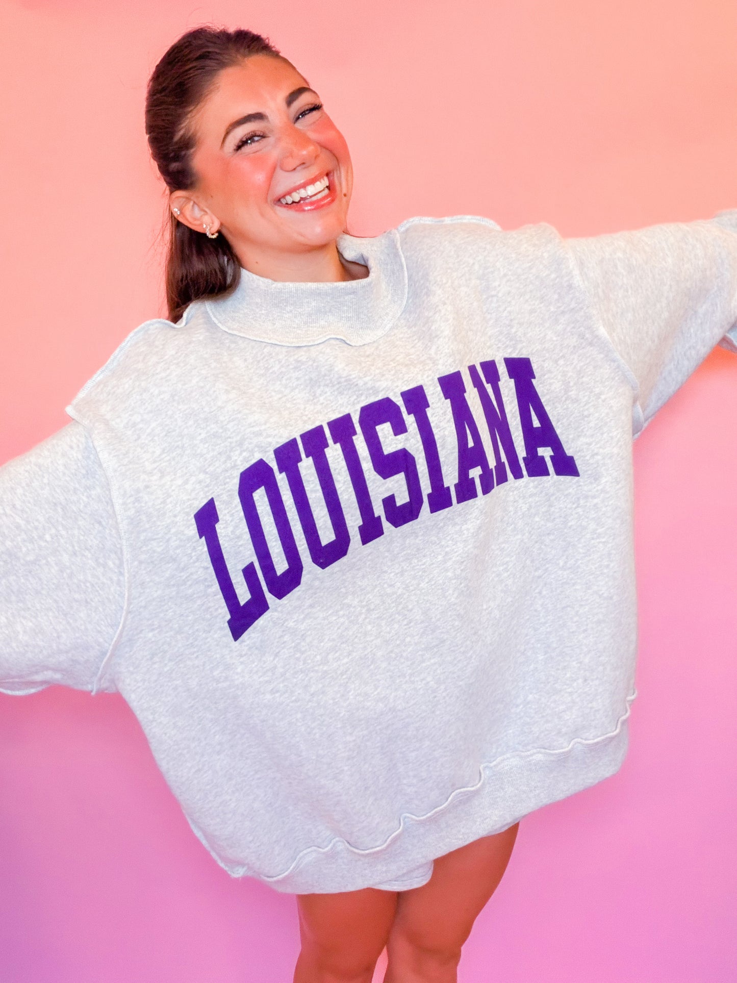LOUISIANA/TIGERS REVERSIBLE MOCK NECK SWEATSHIRT