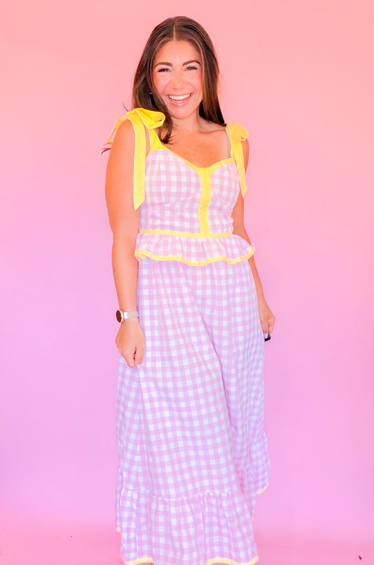 SWEETHEART GINGHAM MIDI DRESS