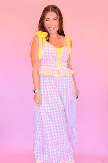 SWEETHEART GINGHAM MIDI DRESS