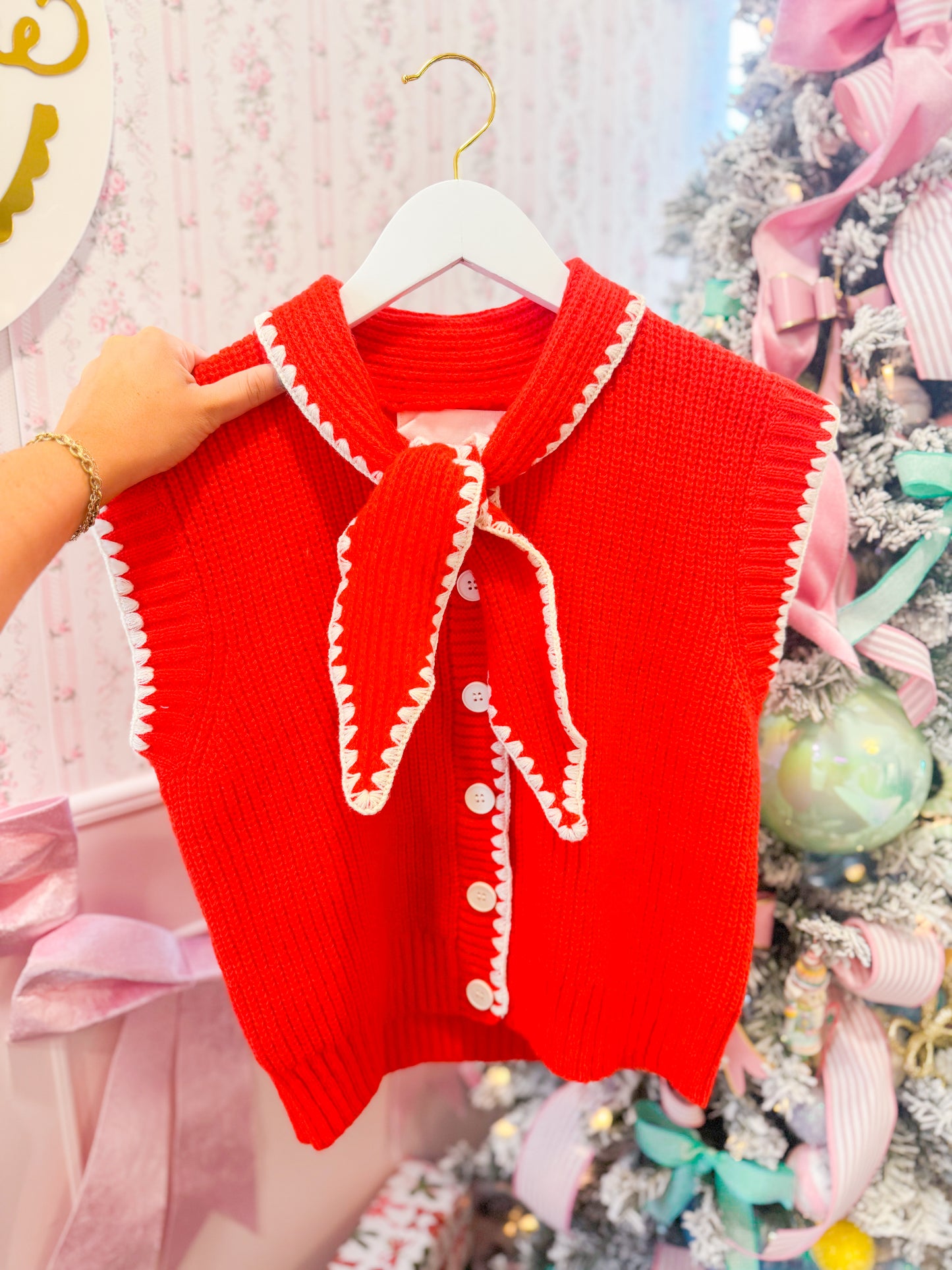 STITCHED SAILOR TIE SWEATER VEST