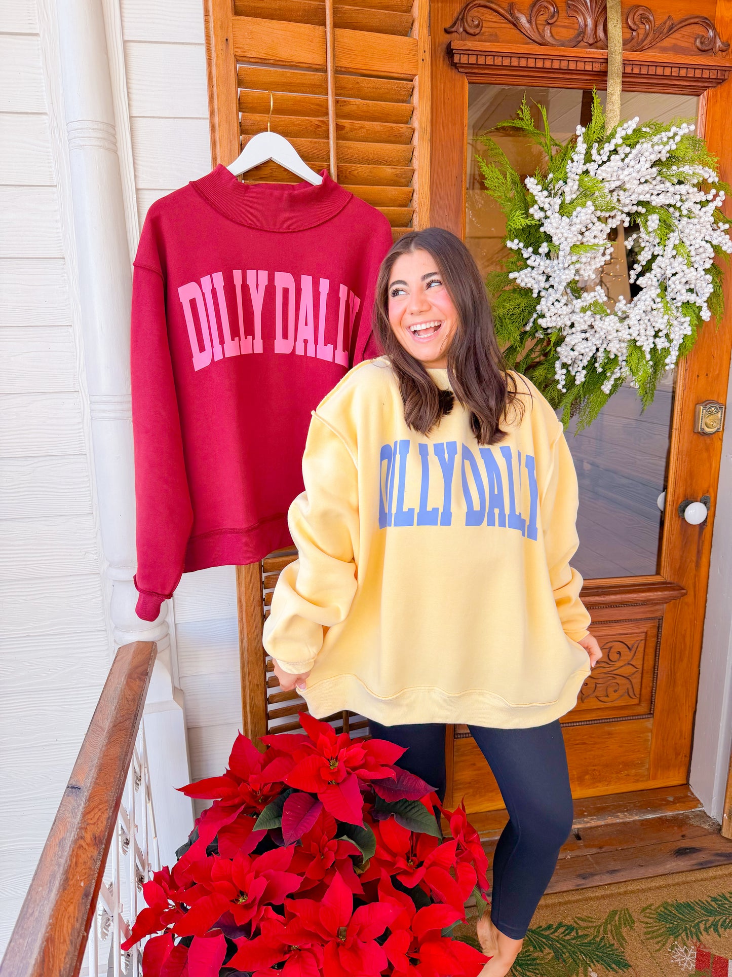 DILLY DALLY MOCKNECK SWEATSHIRT - YELLOW