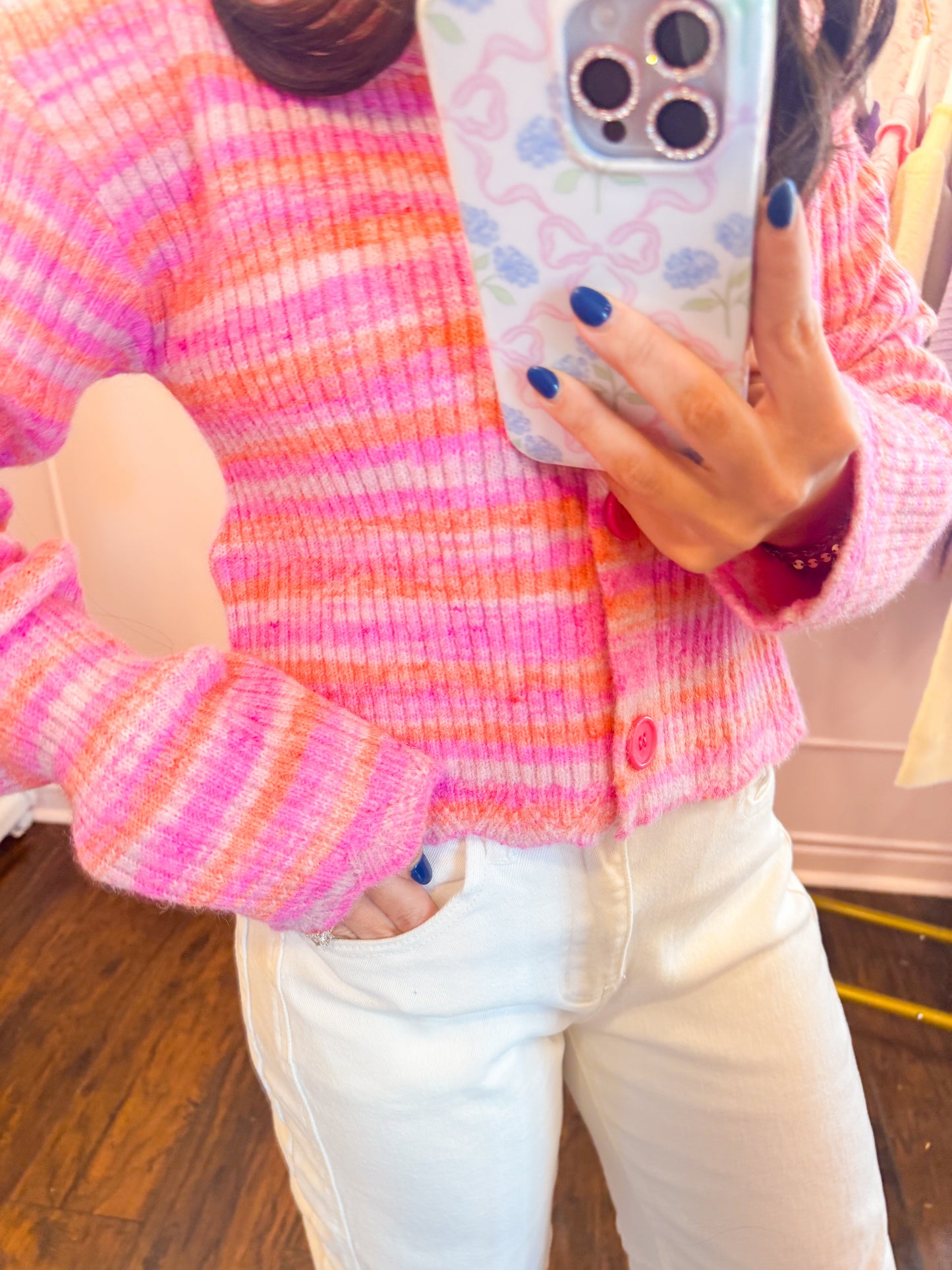 SCALLOP HEM CROP CARDIGAN